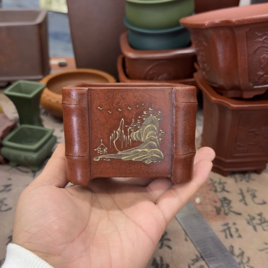 紫砂花盆宜兴紫砂正品8x6