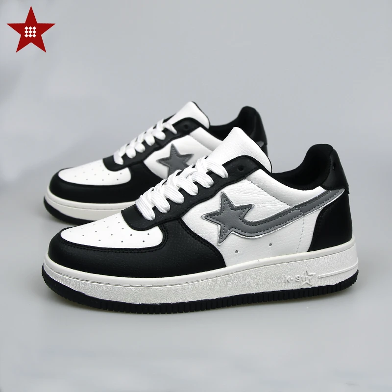 时尚休闲鞋潮流交叉绑带黑白女鞋休闲秋季春季板鞋百搭潮鞋韩版