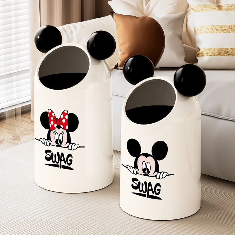 创意米奇垃圾桶篓家用2024新款客厅简约网红卫生间高颜值卧室厨房