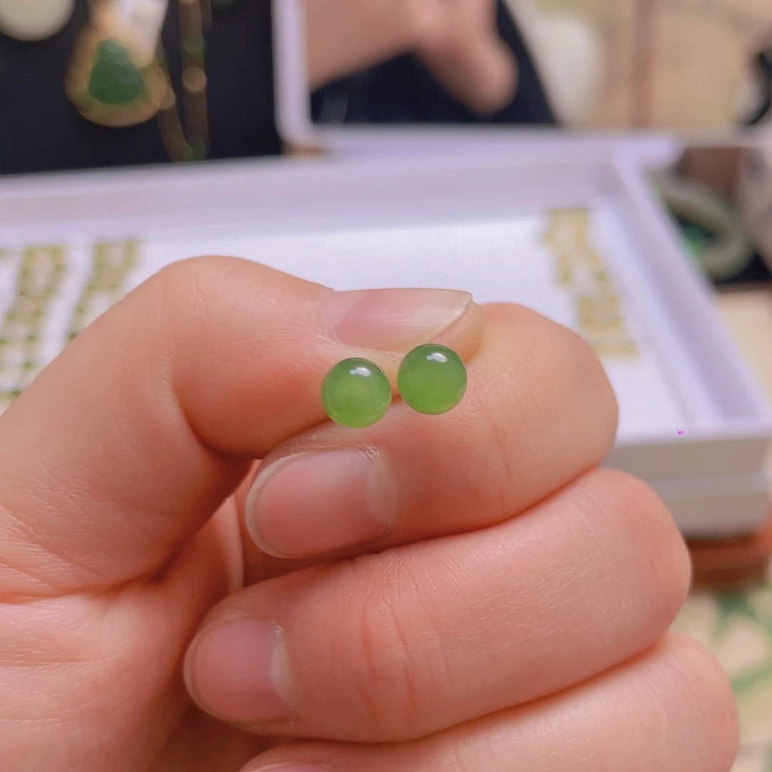 和田玉耳饰银S925镀金镶嵌m****_