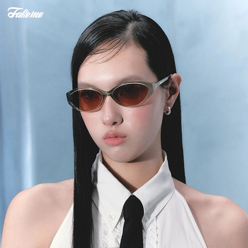 Fakeme（达人专属）2025新品质感板材复古墨镜辣妹猫眼太阳镜 pony