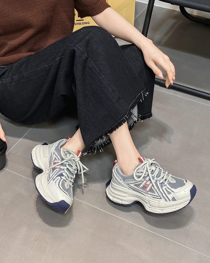 66015真皮厚底显脚小百搭复古老爹鞋运动鞋