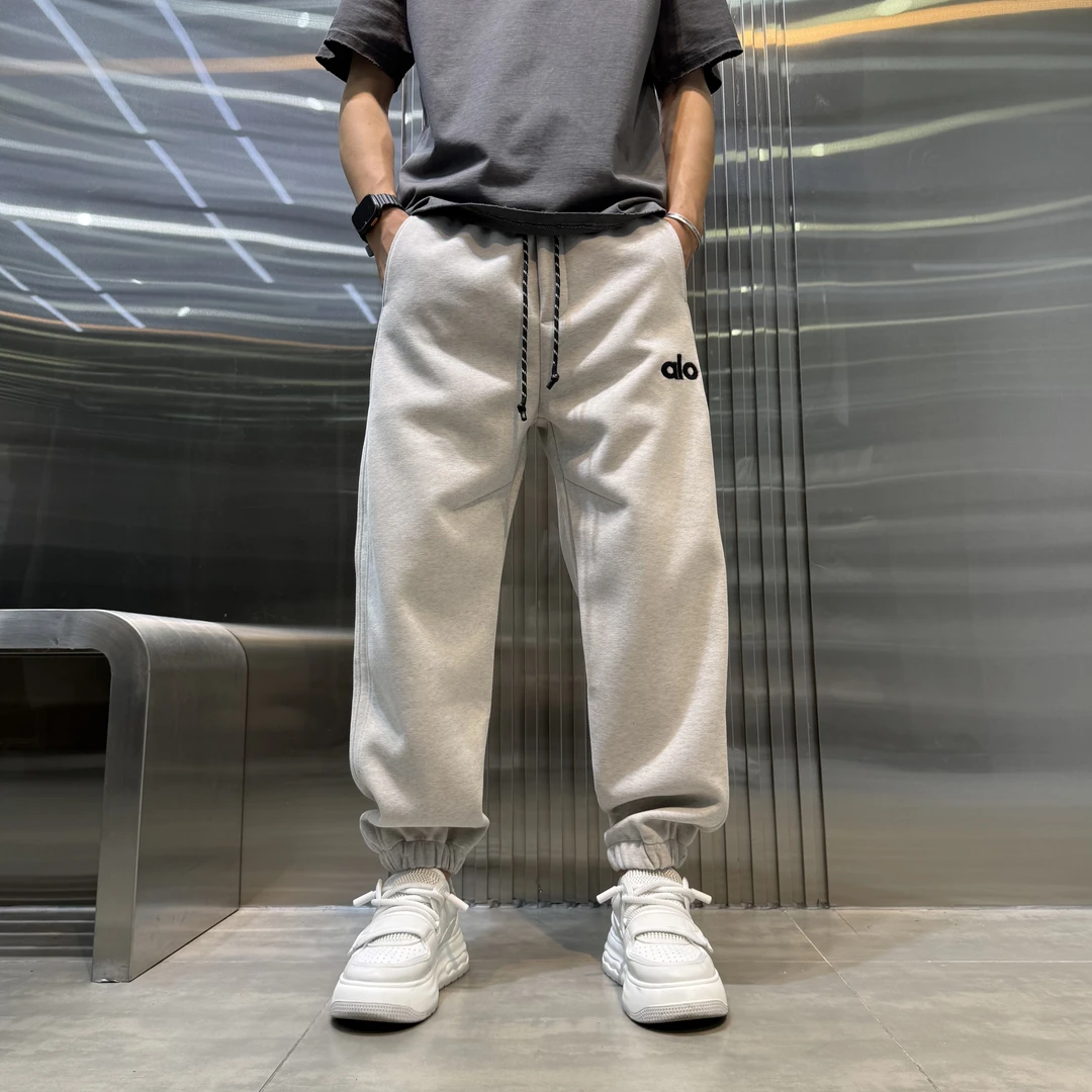 秋季时尚男士卫裤潮流长裤松紧带锥形裤刺绣宽松百搭男装休闲裤男