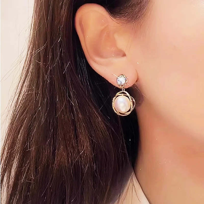 铜合金仿珍珠耳饰 珍珠耳钉女法式时尚高级感耳环百搭精致耳饰