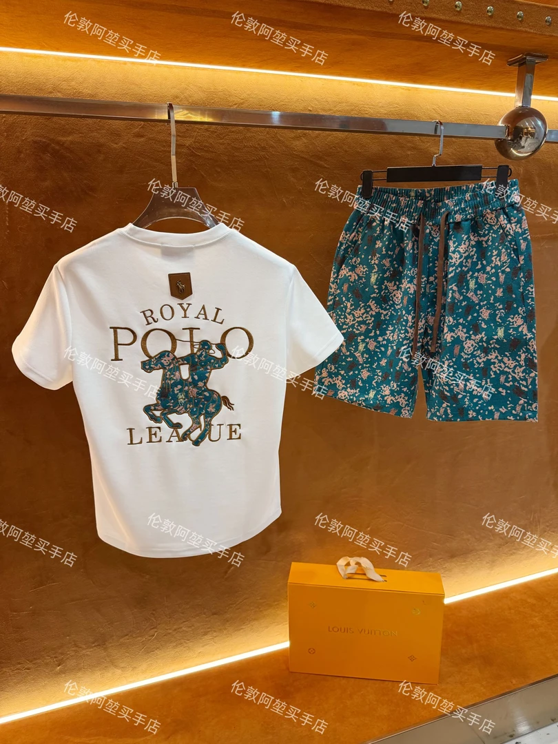 男士夏季新款轻奢休闲百搭修身时尚套装K387