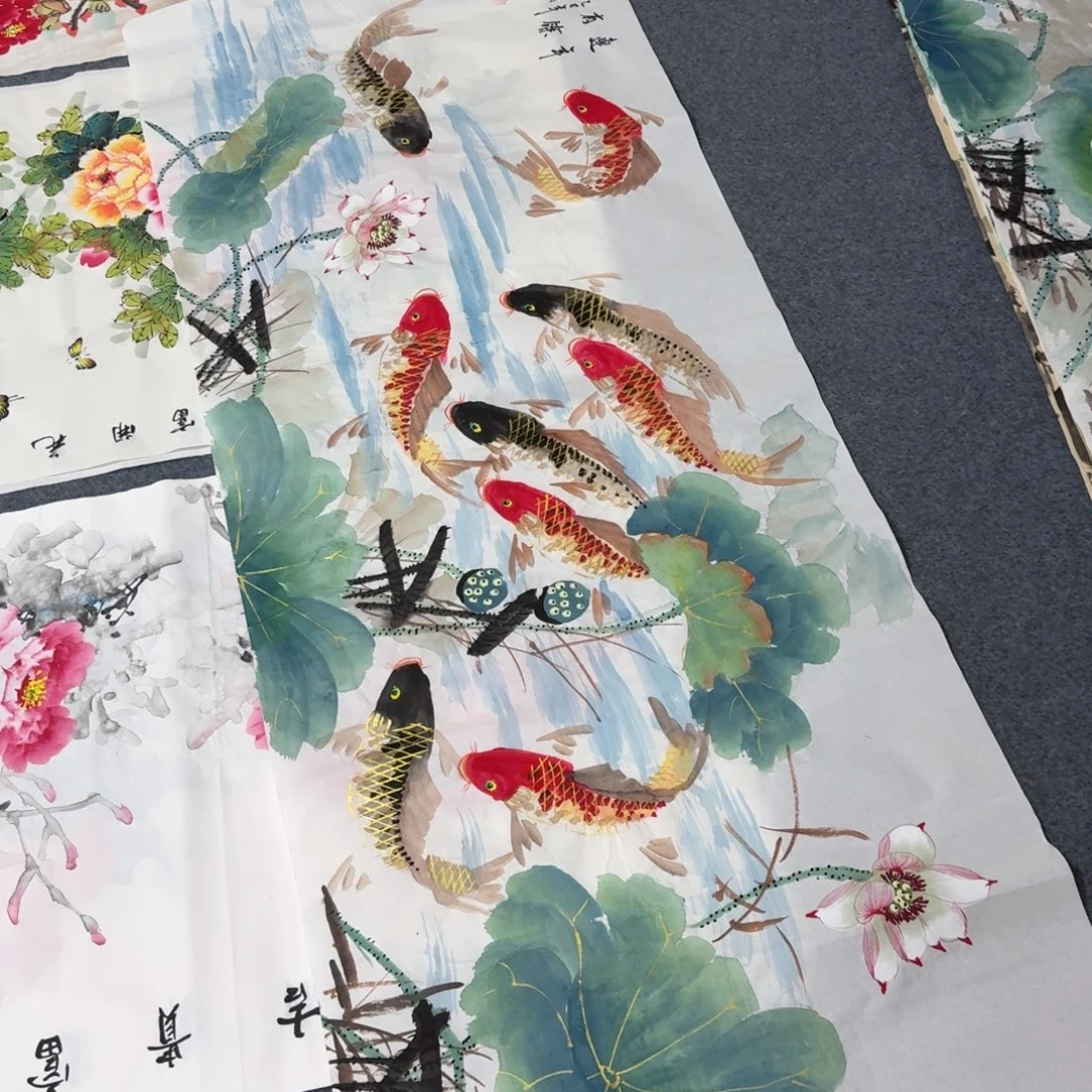 浙***院国画尺寸70X180纯手绘作品