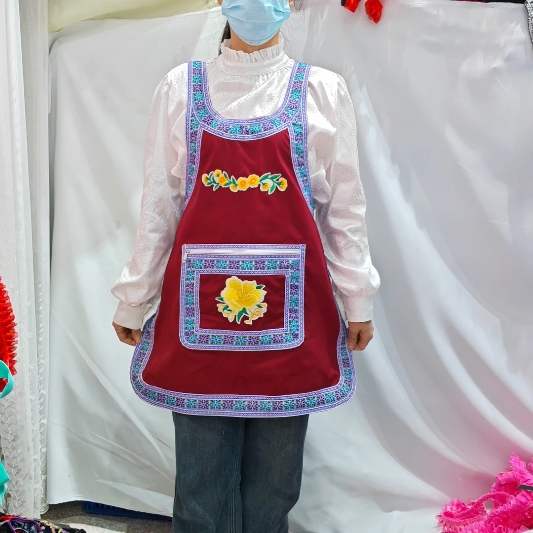 贵州新款民族风围裙厨房专用时尚可爱防尘防污工作服自产自销