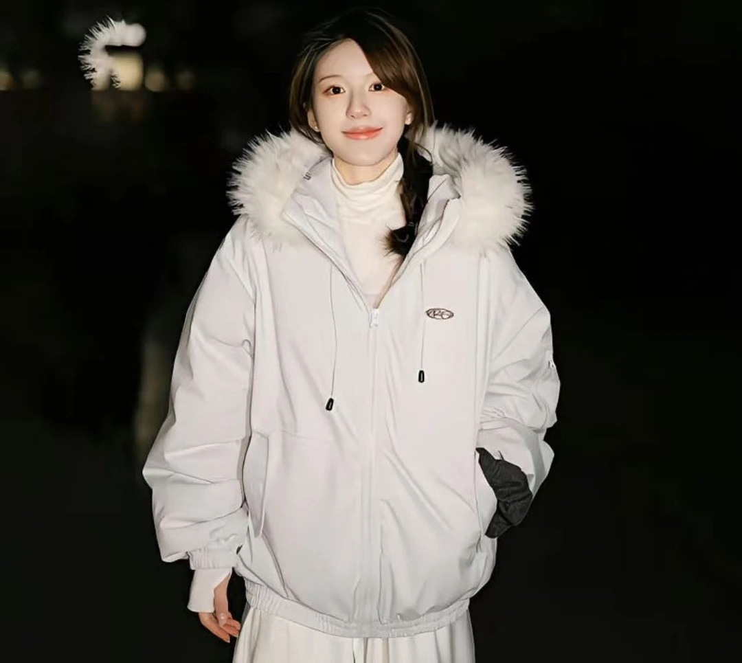 赵露思同款冬季毛领情侣棉服女潮流加厚韩系宽松学生棉衣保暖外套