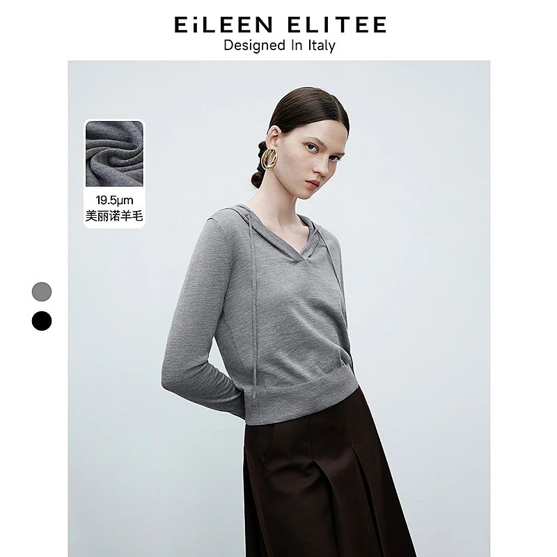 达人 朗姿欧洲EiLEEN ELITEE纯羊毛针织衫内搭可外穿上衣