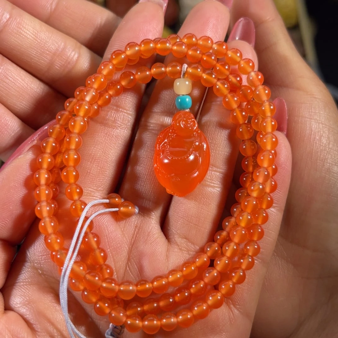 南红玛瑙丽江米珠链未镶嵌