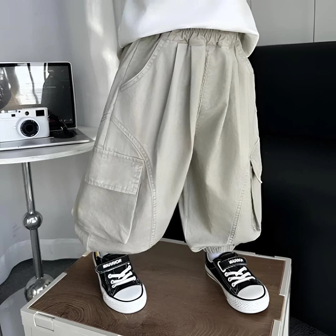 男童春秋季裤子2025新款韩版儿童酷帅工装裤宝宝春装宽松休闲裤潮