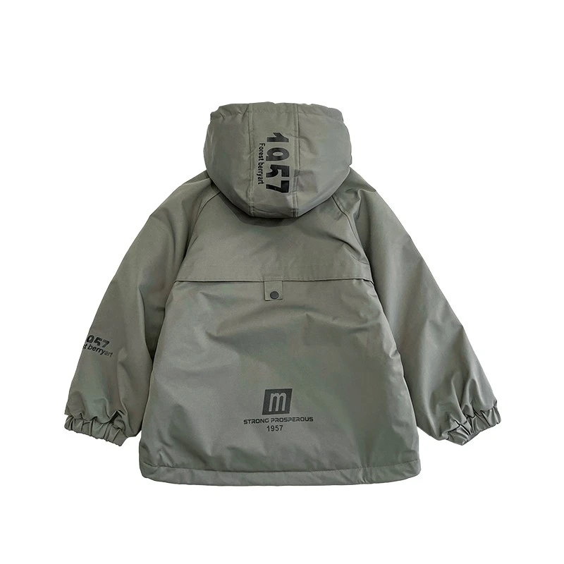 Y7131男童工装棉服冬季中大童夹棉上衣时尚外套洋气加厚冲锋衣