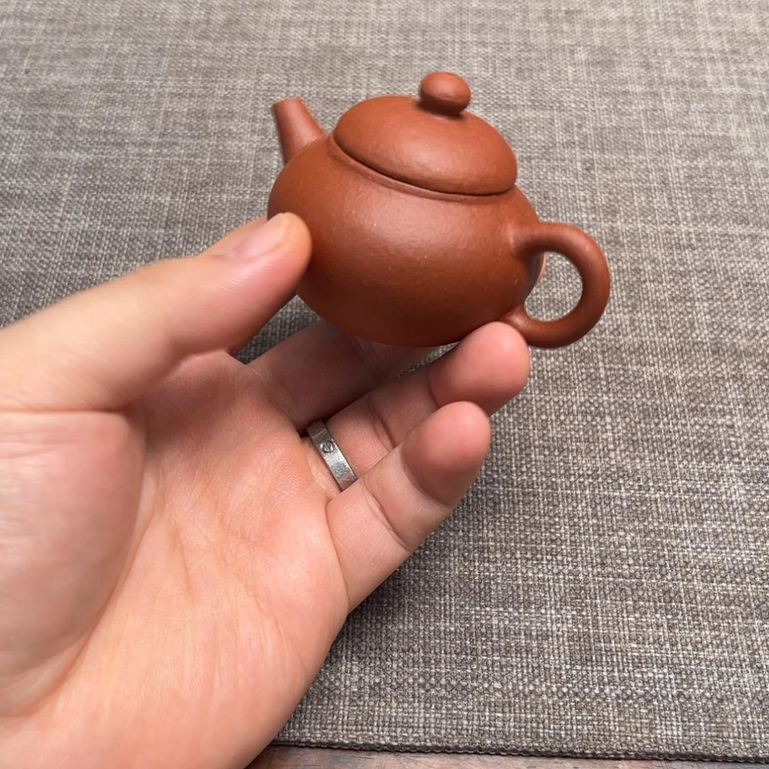 茶壶紫砂全手工朱泥巨轮珠壶