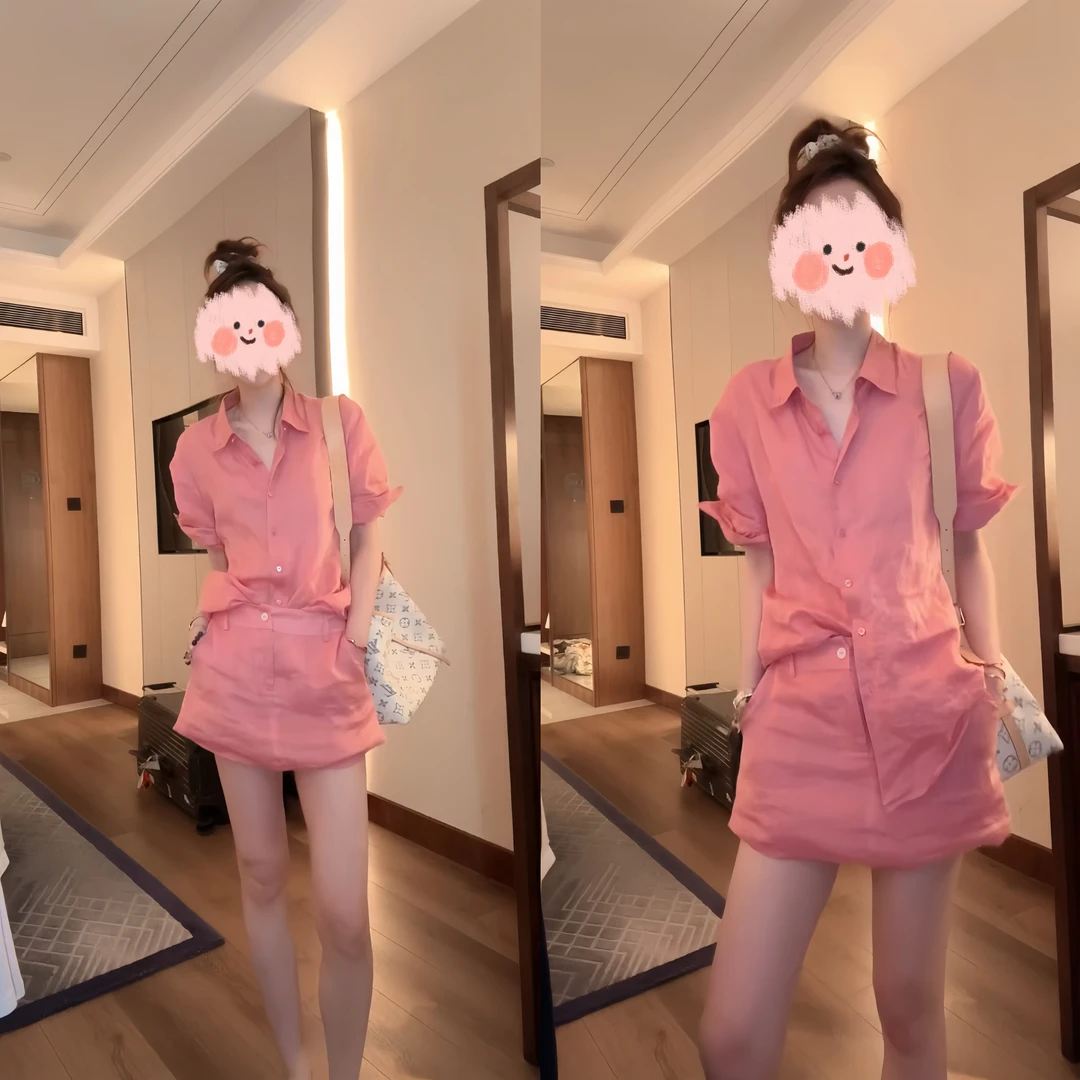 2025夏季洋气穿搭一整套新款时尚气质休闲通勤减龄苎麻防晒套装