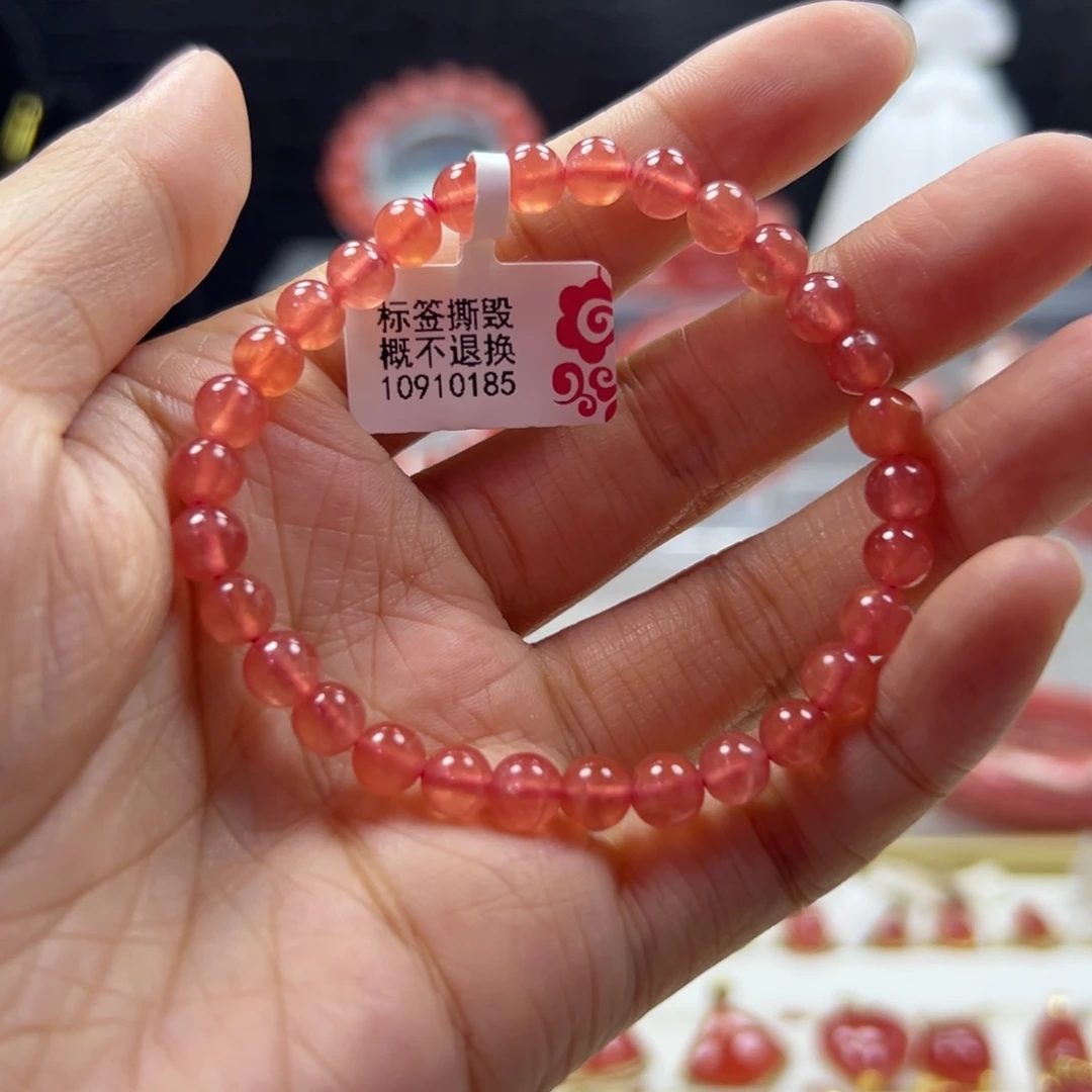 菱锰矿（红纹石）未镶嵌手串