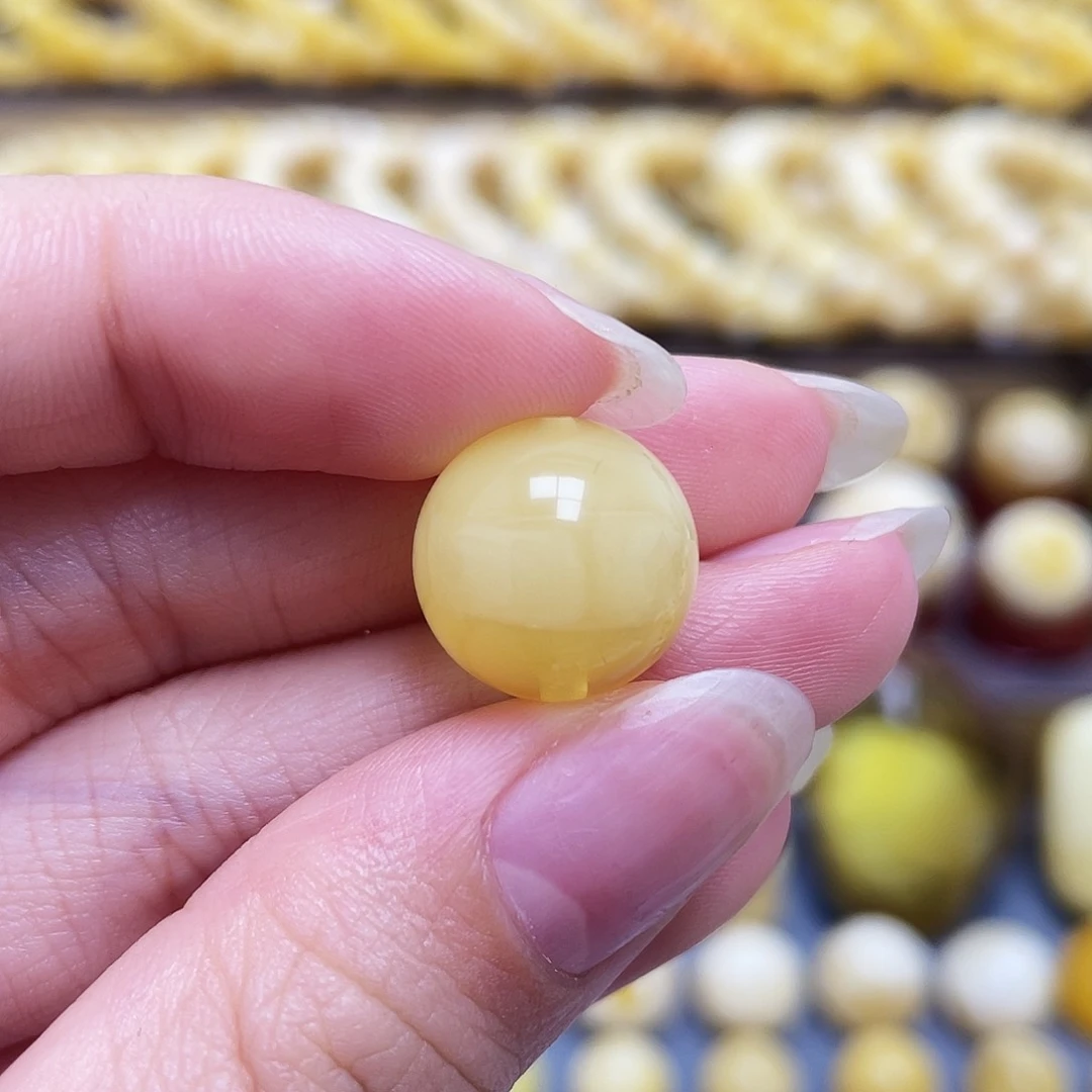 未镶嵌琥珀裸石14mm圆珠