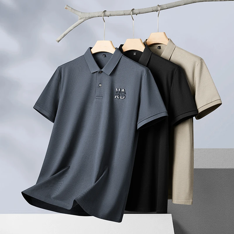 高大胖大码男装夏季丝光棉短袖POIO衫加大加肥翻领短袖