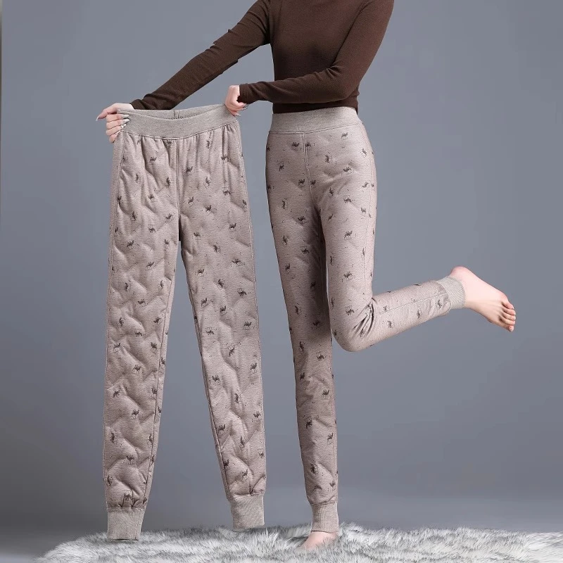 女士冬季内穿羽绒裤高腰打底裤显瘦羽绒内胆东北保暖裤女厚实柔软