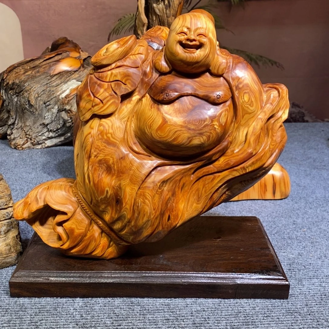 柏木（崖柏）牛**草根雕木雕工艺品雕刻手把件