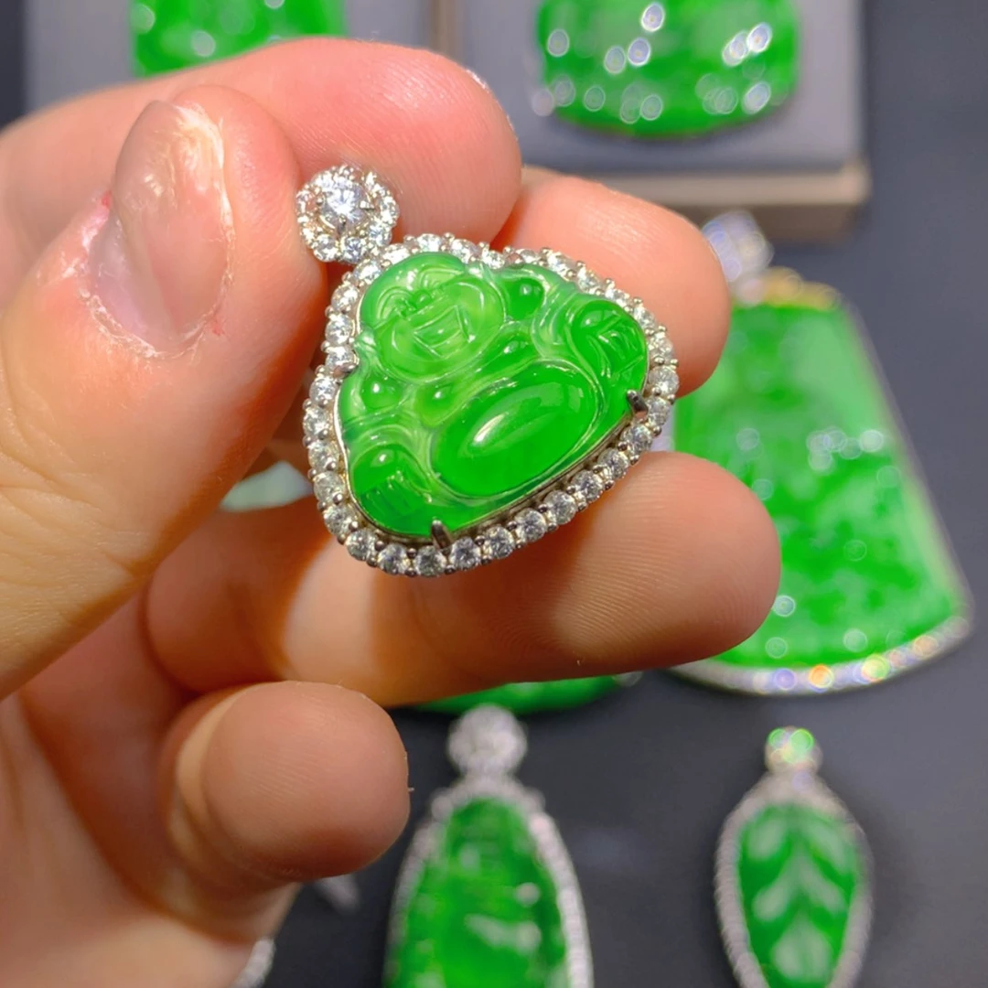 【闪购商品】翡翠吊坠(不含链)银S925镶嵌