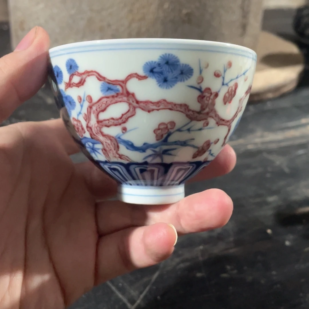 L***3青花釉里红柴窑主人杯