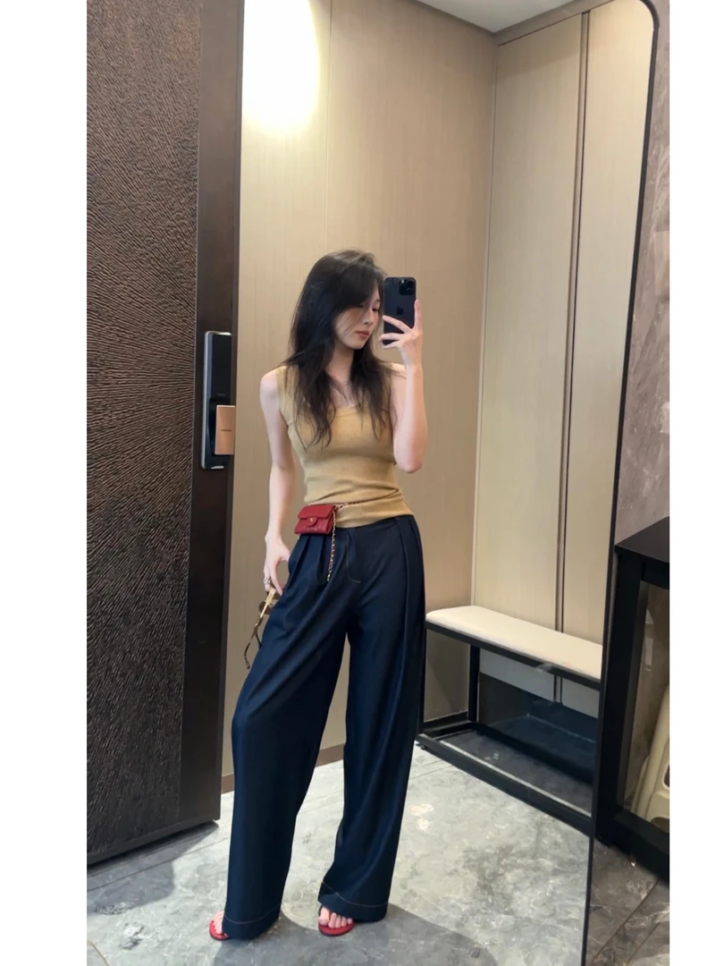 DAQING“小冰箱”夏季凉感阔腿裤高质感垂坠拖地裤