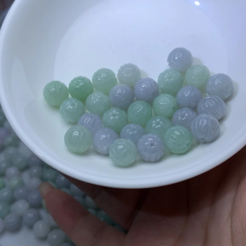 【闪购商品】未镶嵌手链翡翠卡9冰紫绿莲花珠22颗