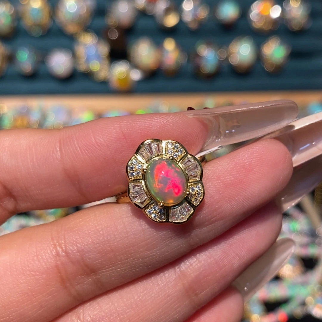 欧泊银S925镶嵌戒指