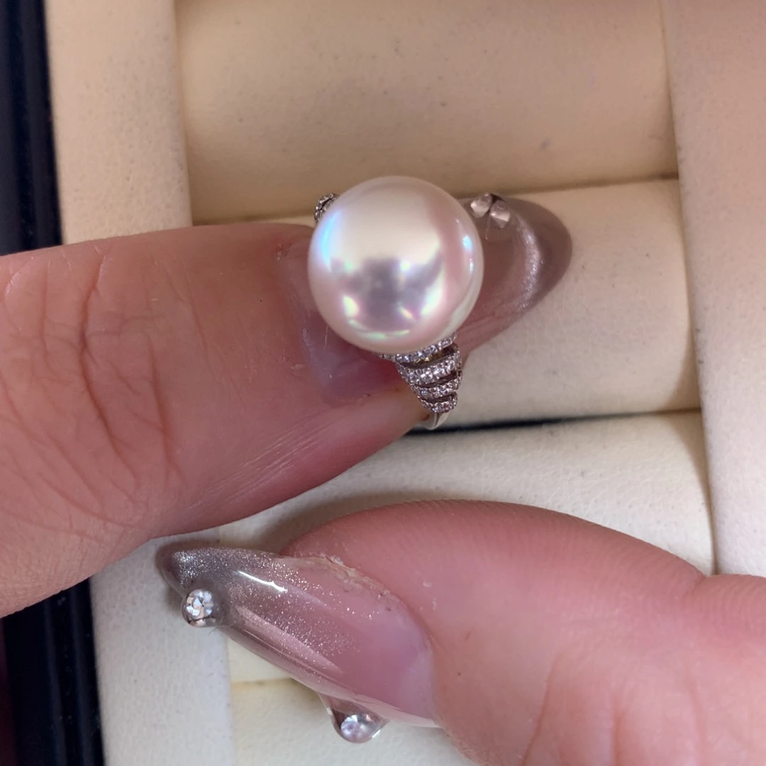 海水珍珠戒指18K金镶嵌