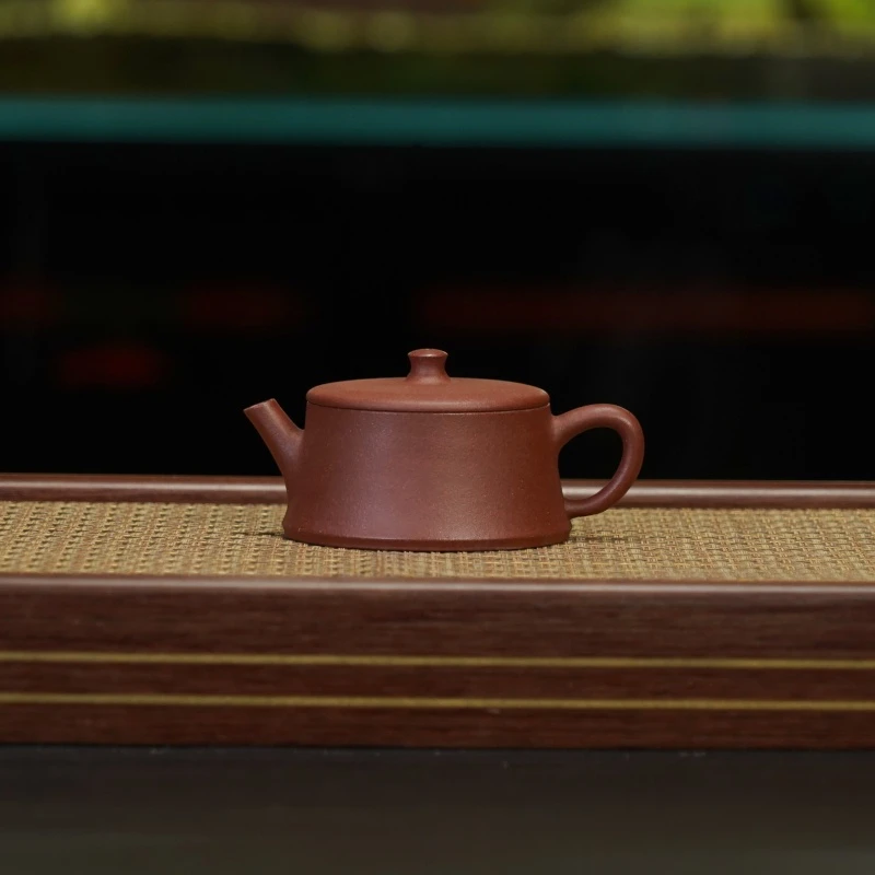 WQC全砂底槽青[云柱130CC]宜兴黄龙山原矿手工紫砂壶