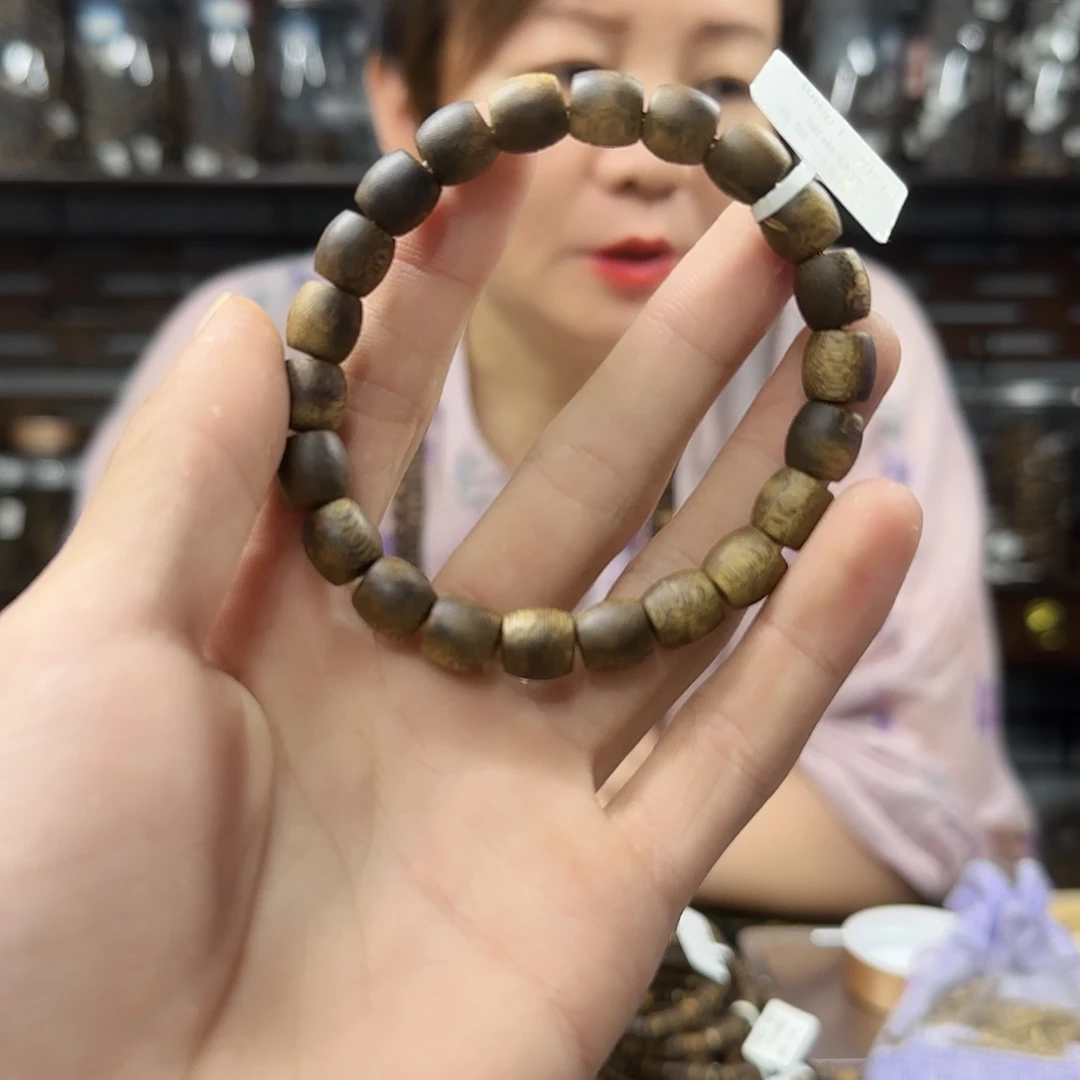沉香手串奇楠沉香鼓珠单圈多样性发一