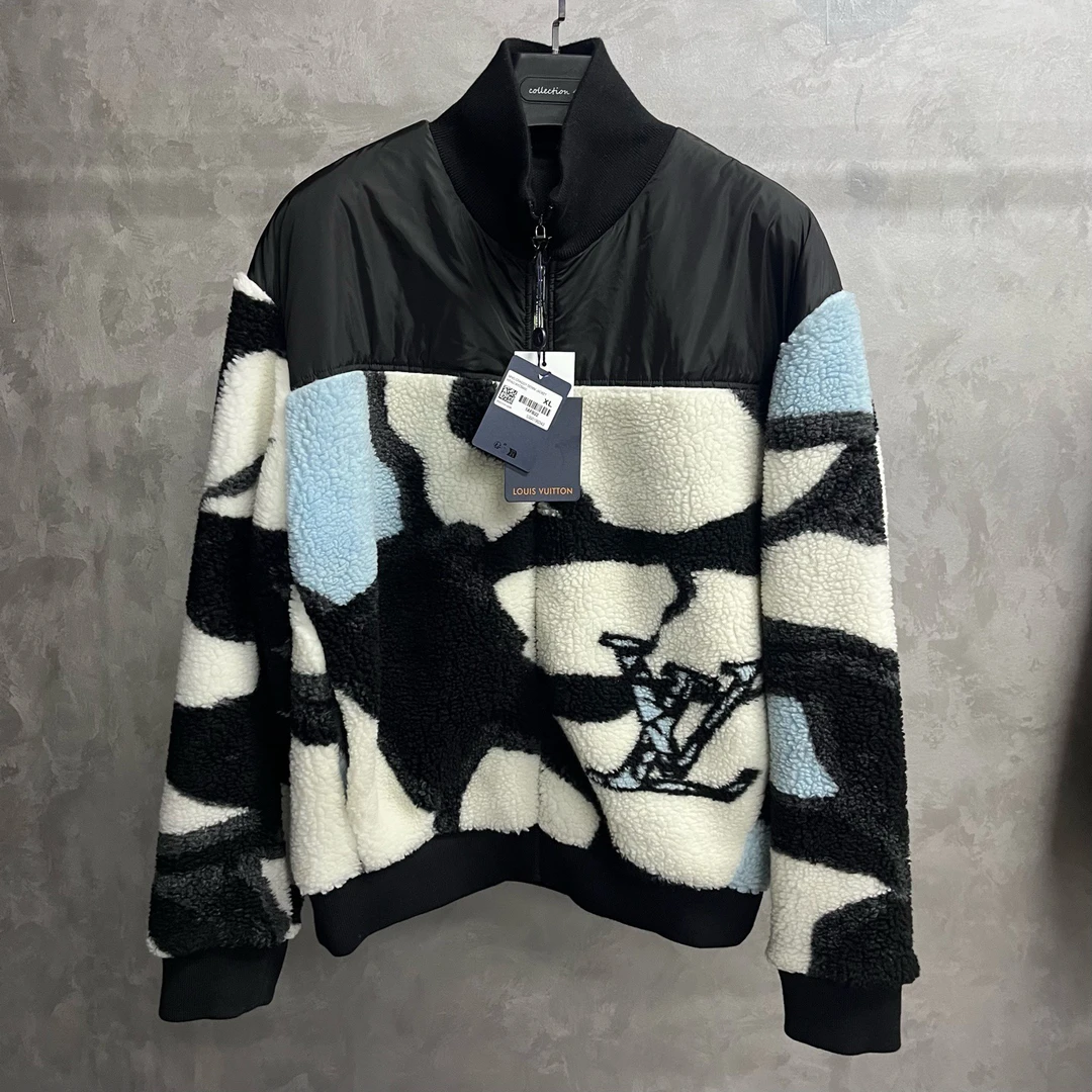 99新 LouisVuitton/路易威登 黑色滑雪系列高领拉链绒感外套/xl