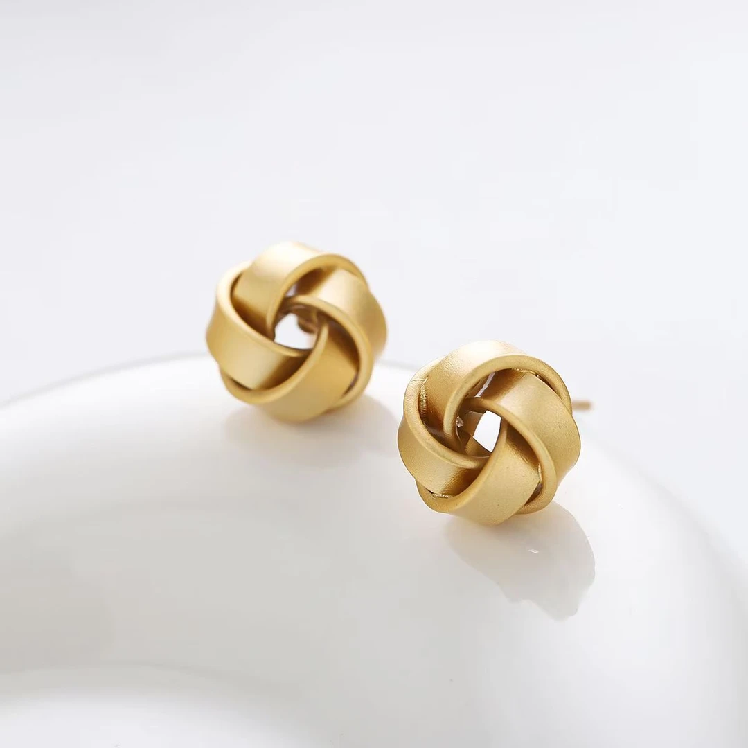 《顺丰包邮 明天到家》新品女款时尚编织耳钉时尚简约漂亮大气婚庆装饰品送家人送女朋友礼物夏日必带铜合金1