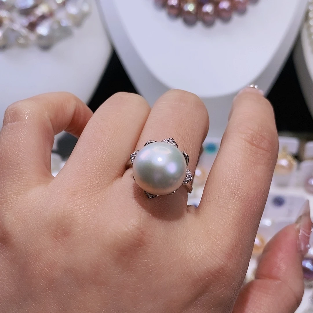 淡水珍珠戒指合金
