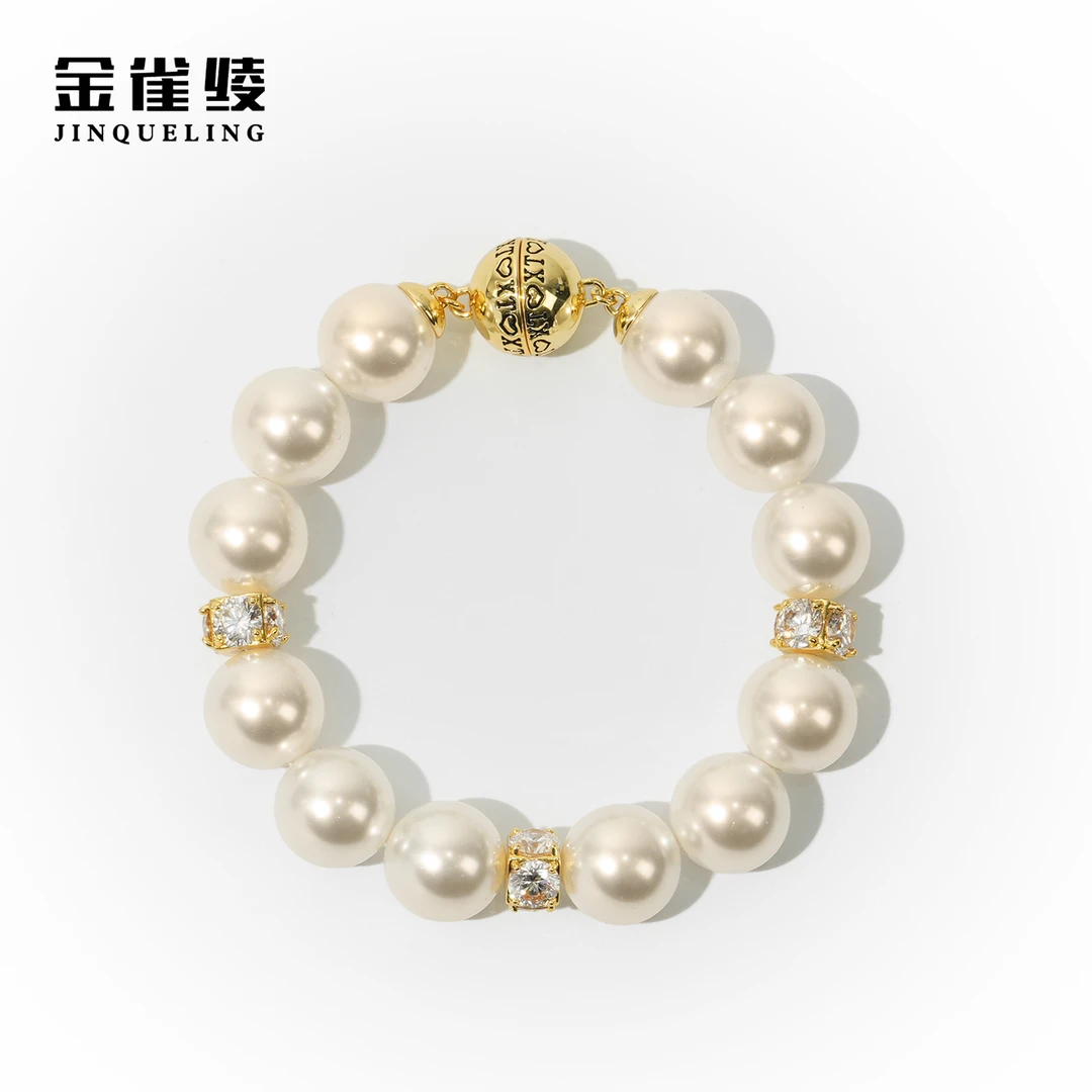 经典贵气轻奢【珍妮】法式14mm珠手链K0242