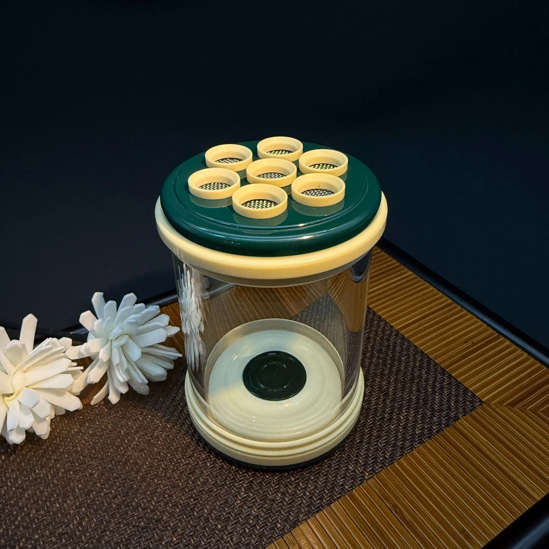 老藏绿拼接变色密胺喇叭口七孔65尺寸郝建伟蝈蝈叫罐