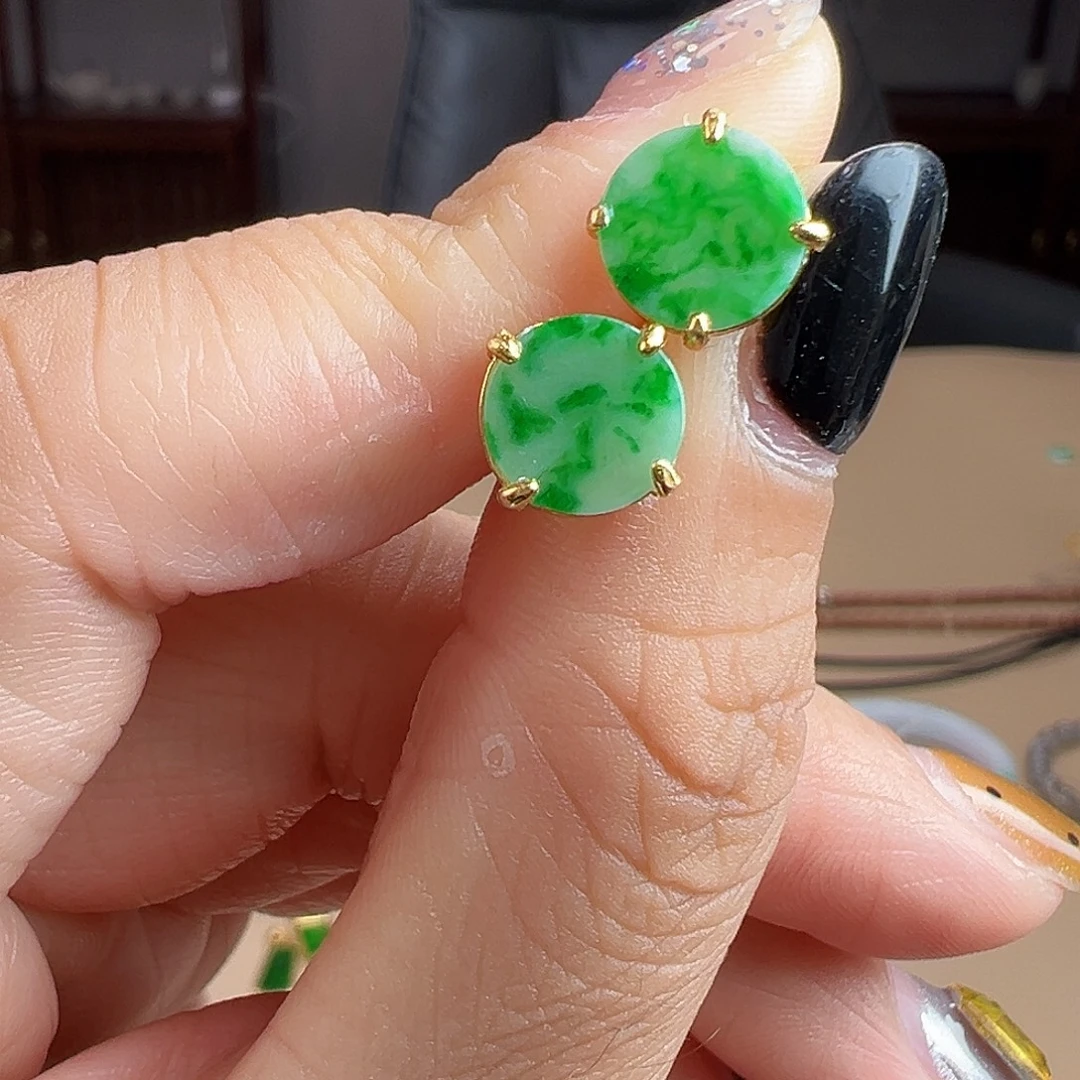 翡翠银S925镶嵌耳饰耳饰50