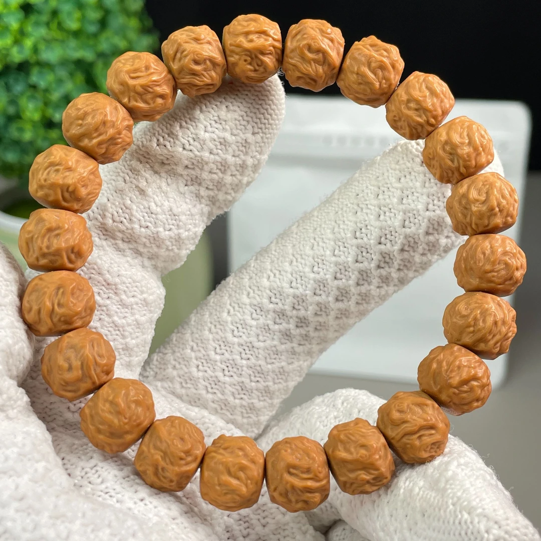 猴头手串精品雕刻微瑕体验款龙蛇之变 原生态