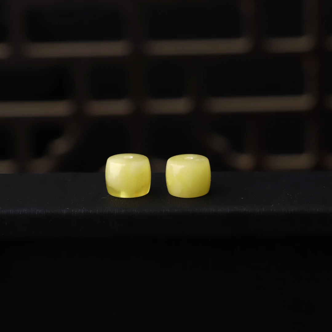 S2194 蜜蜡直切对珠隔珠腰珠DIY文玩配饰