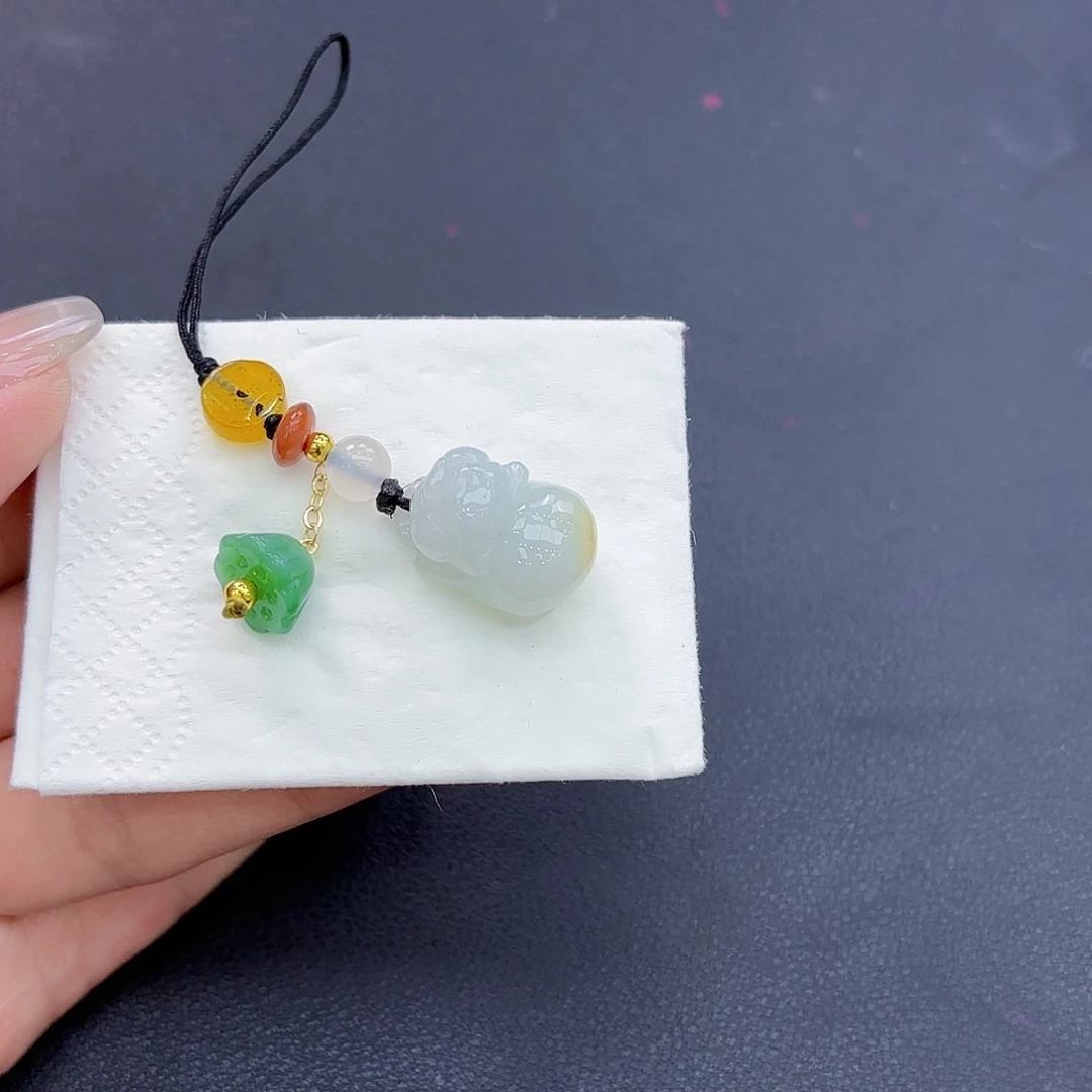 翡翠挂件未镶嵌精品•手机挂