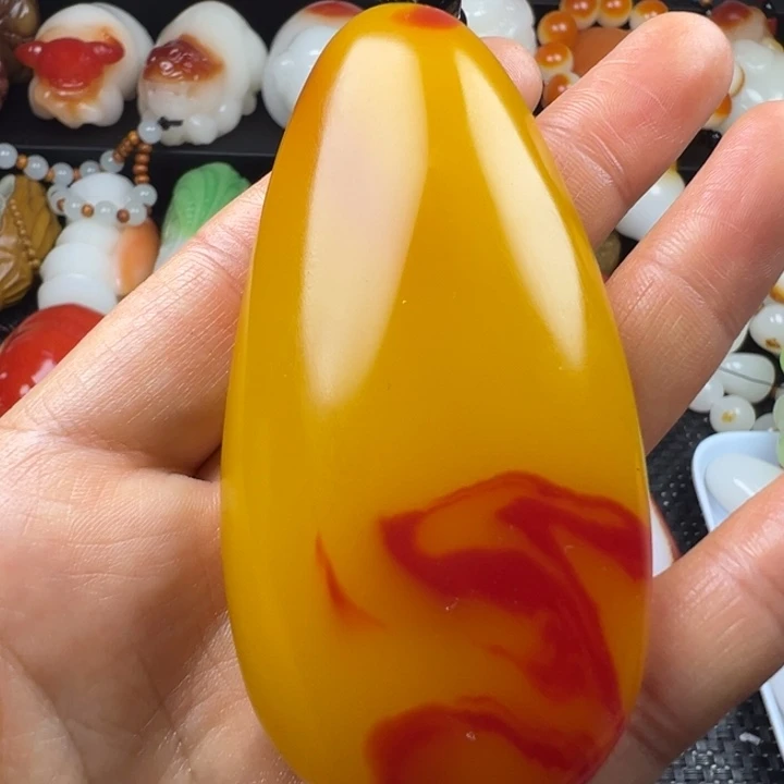 新疆戈壁五彩石金丝