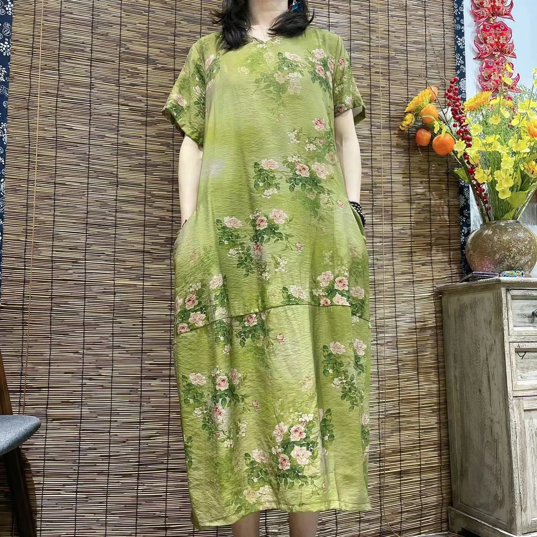 002夏季新款时尚显示气质减龄洋气连衣裙