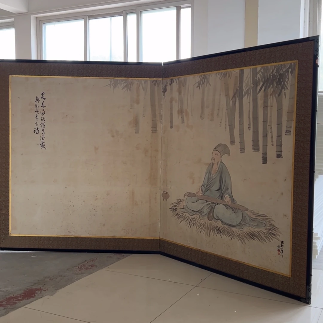 绘画屏风框画茶空间设计