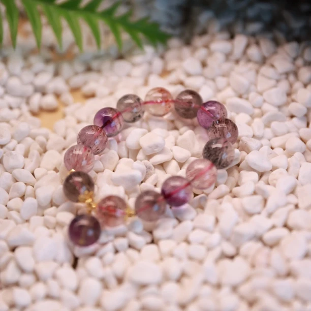 柒斜·18k金圆珠水晶手串Sy