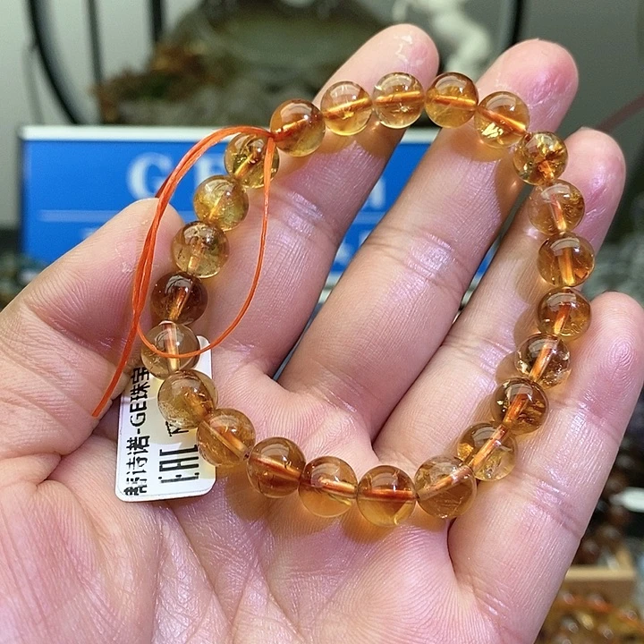 水晶手链未镶嵌黄水晶8+