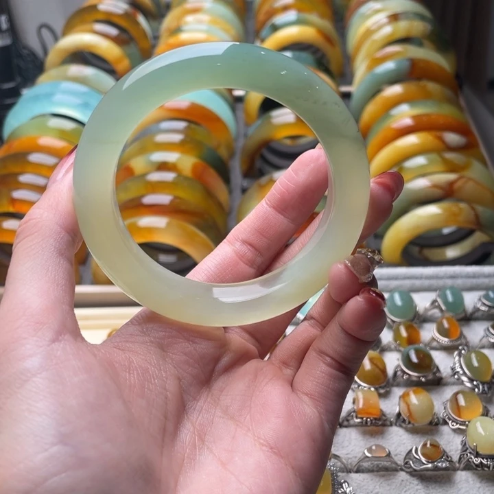 蛇纹石玉手镯未镶嵌58.5