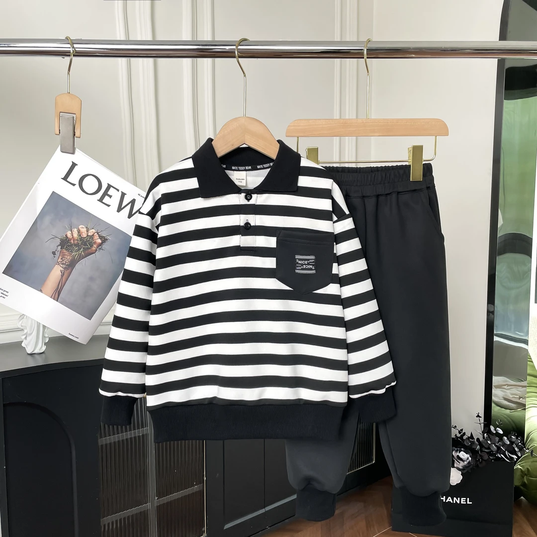 儿童秋装套装休闲运动长袖翻领中大童韩版洋气时尚X314