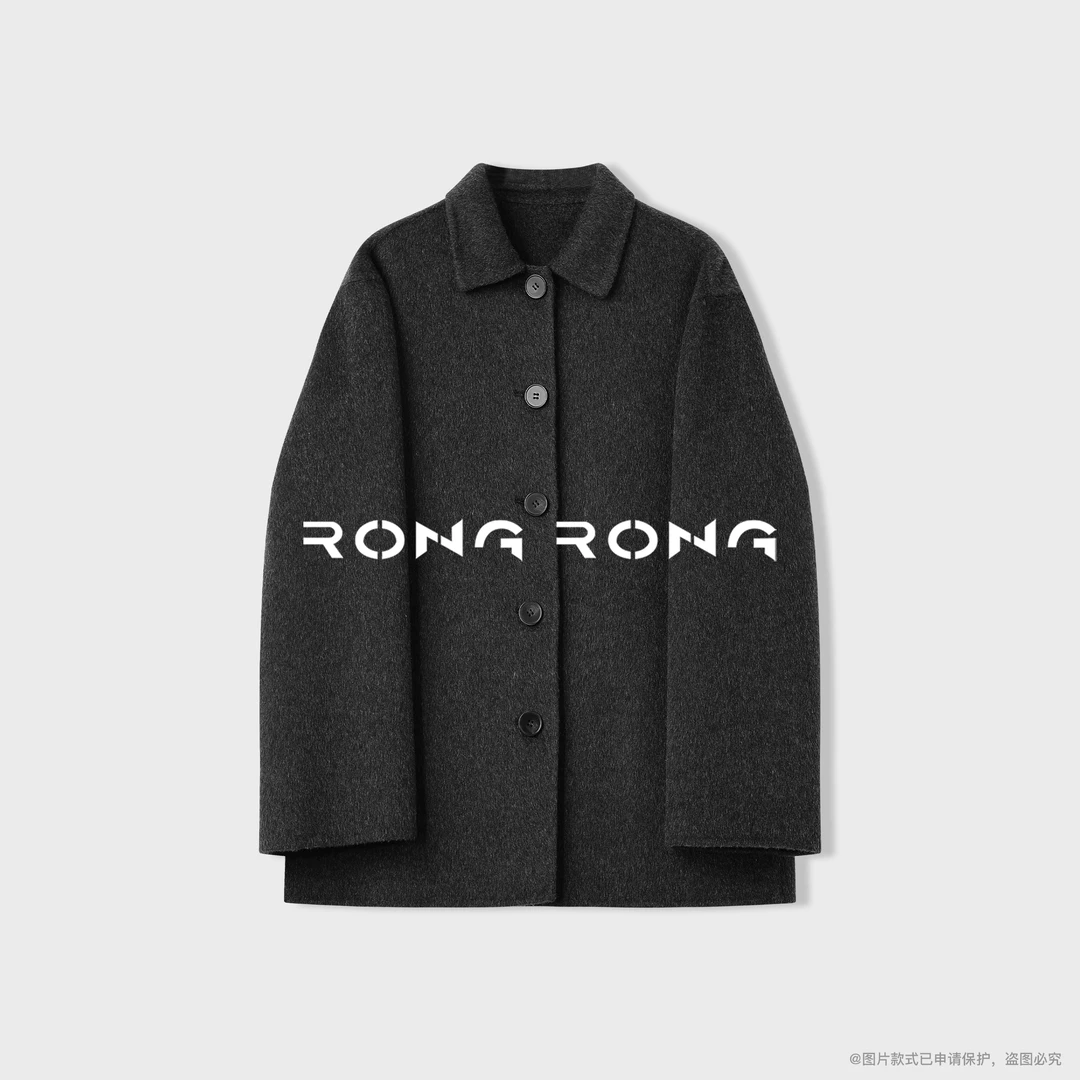 溶溶【女主风度】RONGRONG 绵羊毛山羊绒莱赛尔极简双面呢外套8260