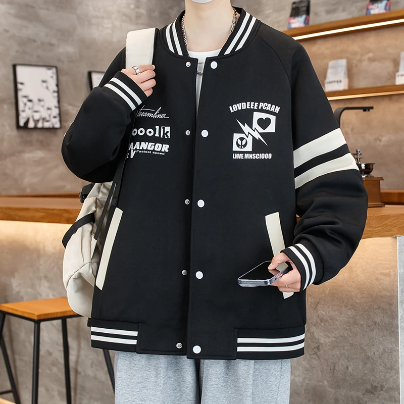 男生春秋季港风宽松休闲棒球服夹克青少年学生潮流帅气大童外套潮