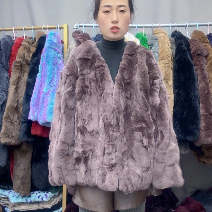 h*胡酱紫色短款v领小码m